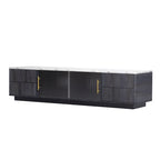 Glass Doors TV Stand for 70  TV, Media Console with 4 Drawers Floor Wood TV Media Center Table with Large Storage Cabinet