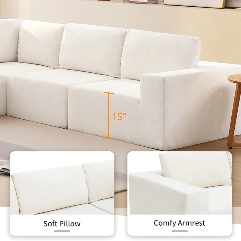 147  Modular Sectional Sofa,L Shaped Wide Seat Couch,Free Combination
