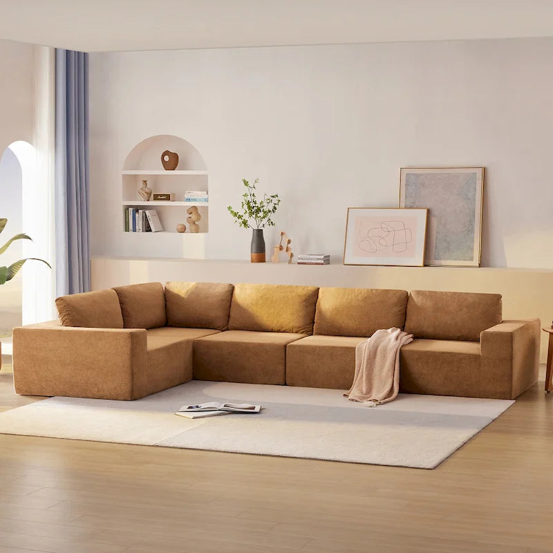 147  Modular Sectional Sofa,L Shaped Wide Seat Couch,Free Combination