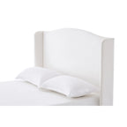 Hannah Upholstered Wingback Bed Size King / Tall 54  Headboard Upholstered King Bed / Premium Cream White Chenille