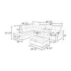 Modern 3-Piece Black Faux & Synthetic Leather Sofa Set: Sleek Style for Living Rooms