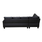 Modern 3-Piece Black Faux & Synthetic Leather Sofa Set: Sleek Style for Living Rooms