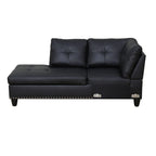 Modern 3-Piece Black Faux & Synthetic Leather Sofa Set: Sleek Style for Living Rooms