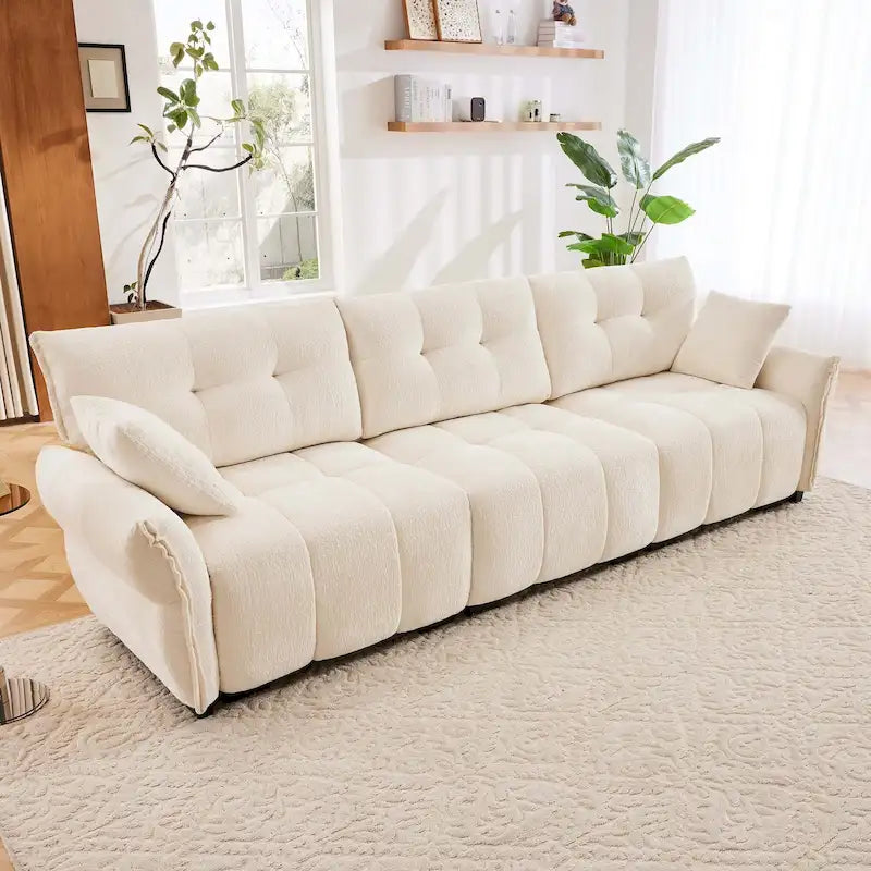 Modern 3-Seater Tufted Sofa Couch with Pillows