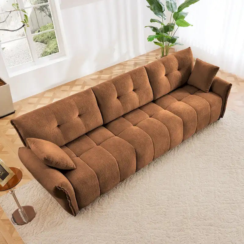 Modern 3-Seater Tufted Sofa Couch with Pillows