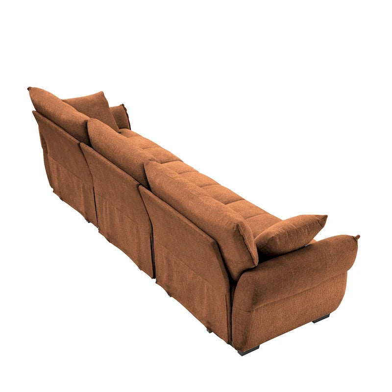 Modern 3-Seater Tufted Sofa Couch with Pillows