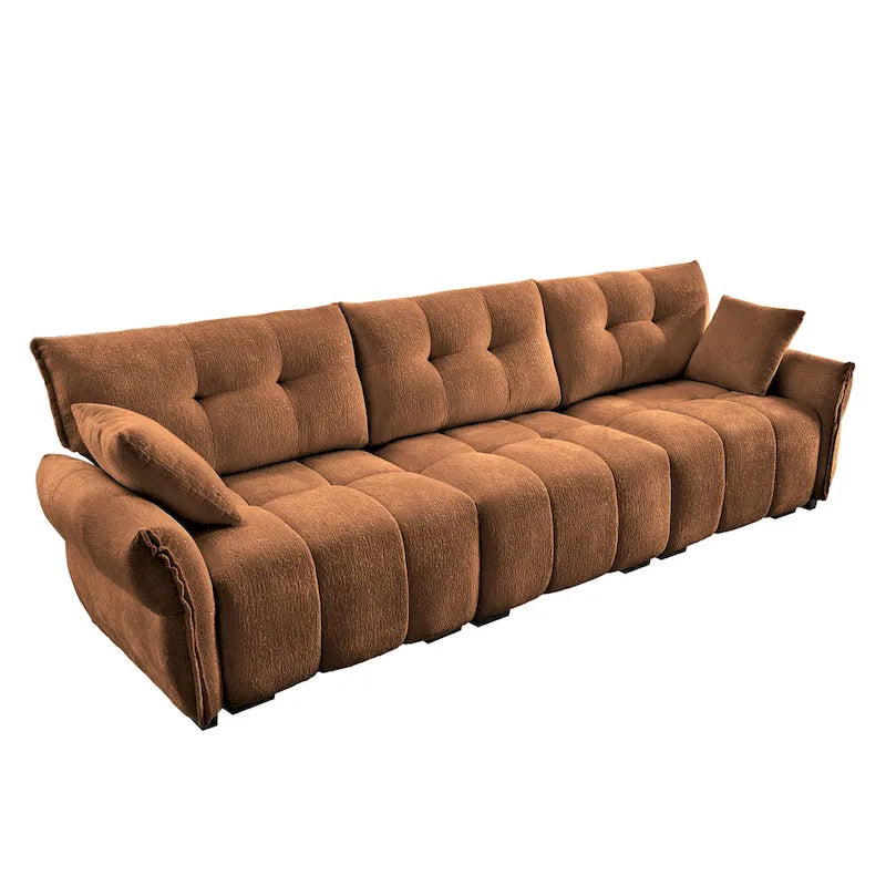 Modern 3-Seater Tufted Sofa Couch with Pillows