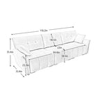 Modern 3-Seater Tufted Sofa Couch with Pillows