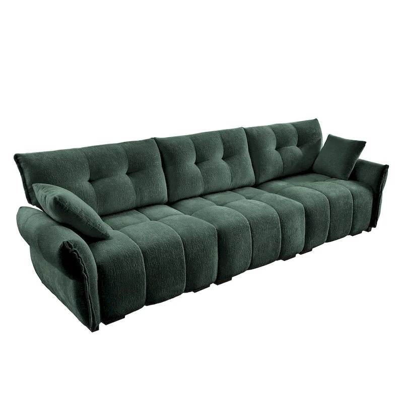 Modern 3-Seater Tufted Sofa Couch with Pillows