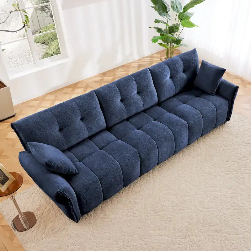 Modern 3-Seater Tufted Sofa Couch with Pillows