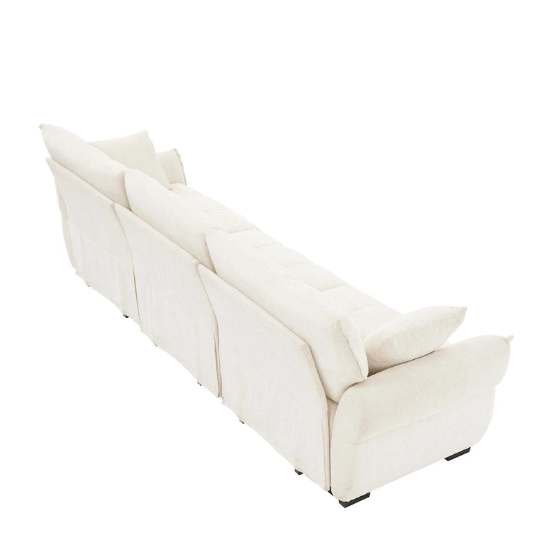 Modern 3-Seater Tufted Sofa Couch with Pillows