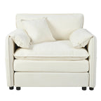 3-Piece Chenille Cloud Sofa & Armchair Set with Deep Seats & 3 Pillows