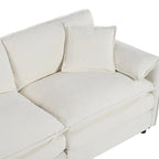 3-Piece Chenille Cloud Sofa & Armchair Set with Deep Seats & 3 Pillows