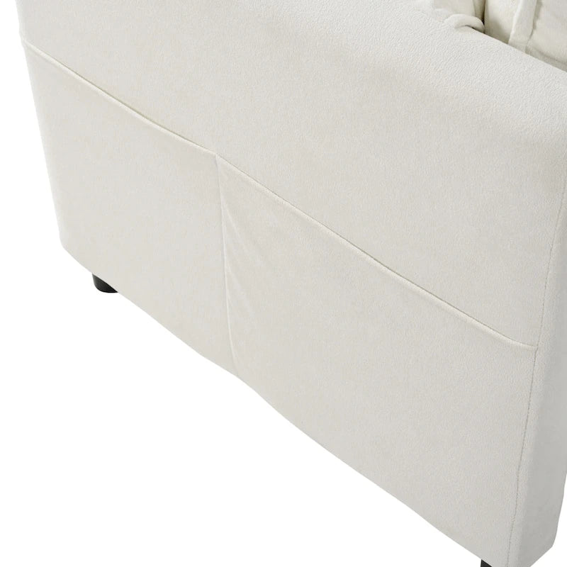 3-Piece Chenille Cloud Sofa & Armchair Set with Deep Seats & 3 Pillows