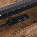 Black Brown King Size Metal Platform Bed with Wooden Headboard, Drawers, and LEDs