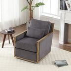 Modern 26.77  Upholstered 360 Swivel Barrel Chair with Sturdy Hardwood Frame for Living Room