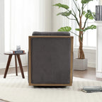 Modern 26.77  Upholstered 360 Swivel Barrel Chair with Sturdy Hardwood Frame for Living Room