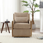Modern 26.77  Upholstered 360 Swivel Barrel Chair with Sturdy Hardwood Frame for Living Room