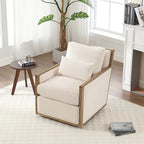 Modern 26.77  Upholstered 360 Swivel Barrel Chair with Sturdy Hardwood Frame for Living Room