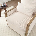 Modern 26.77  Upholstered 360 Swivel Barrel Chair with Sturdy Hardwood Frame for Living Room