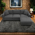 100.4  L-Shaped Polyester Sectional Sofa with 4-Seat Convertible Couch and Ottoman & Pocket Spring Cushions (300lb Capacity)