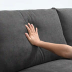 100.4  L-Shaped Polyester Sectional Sofa with 4-Seat Convertible Couch and Ottoman & Pocket Spring Cushions (300lb Capacity)