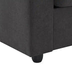 100.4  L-Shaped Polyester Sectional Sofa with 4-Seat Convertible Couch and Ottoman & Pocket Spring Cushions (300lb Capacity)