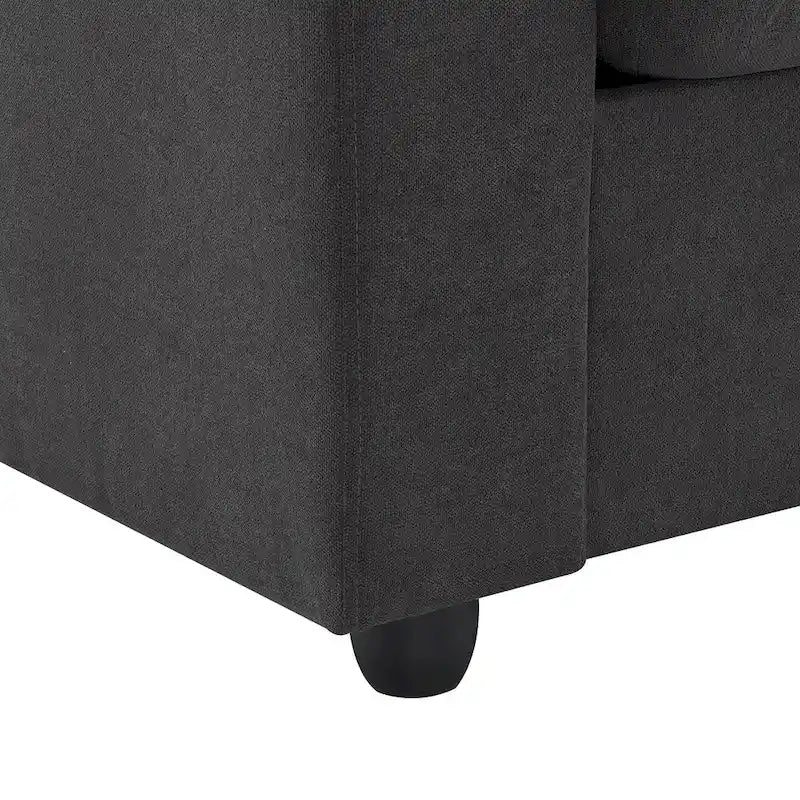 100.4  L-Shaped Polyester Sectional Sofa with 4-Seat Convertible Couch and Ottoman & Pocket Spring Cushions (300lb Capacity)