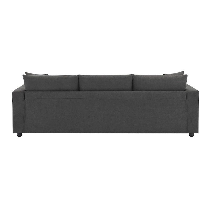 100.4  L-Shaped Polyester Sectional Sofa with 4-Seat Convertible Couch and Ottoman & Pocket Spring Cushions (300lb Capacity)