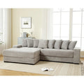 111  Corduroy L-Shaped Sectional Sofa with Left Chaise & 8 Pillows