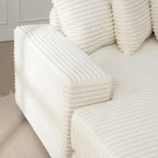 111  Corduroy L-Shaped Sectional Sofa with Left Chaise & 8 Pillows