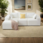 103  Fabric Modular Sectional Sofa with Deep Seats, L-Shaped Cloud Couch and Chaise, No Assembly Required