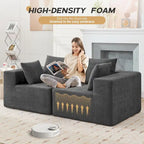103  Fabric Modular Sectional Sofa with Deep Seats, L-Shaped Cloud Couch and Chaise, No Assembly Required
