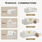 103  Fabric Modular Sectional Sofa with Deep Seats, L-Shaped Cloud Couch and Chaise, No Assembly Required