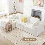 103  Fabric Modular Sectional Sofa with Deep Seats, L-Shaped Cloud Couch and Chaise, No Assembly Required