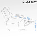 Blue Lift Recliner with 8-Point Massage, Lumbar Heating, Dual USB Ports, and Stainless Steel Cup Holders