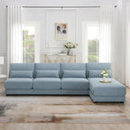 Blue 120  L-Shaped 4-Seat Sectional Sofa