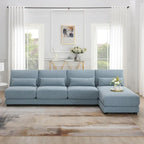Blue 120  L-Shaped 4-Seat Sectional Sofa