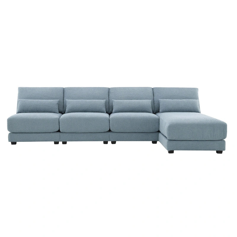 Blue 120  L-Shaped 4-Seat Sectional Sofa