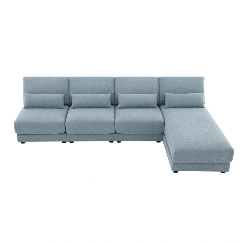 Blue 120  L-Shaped 4-Seat Sectional Sofa