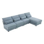 Blue 120  L-Shaped 4-Seat Sectional Sofa