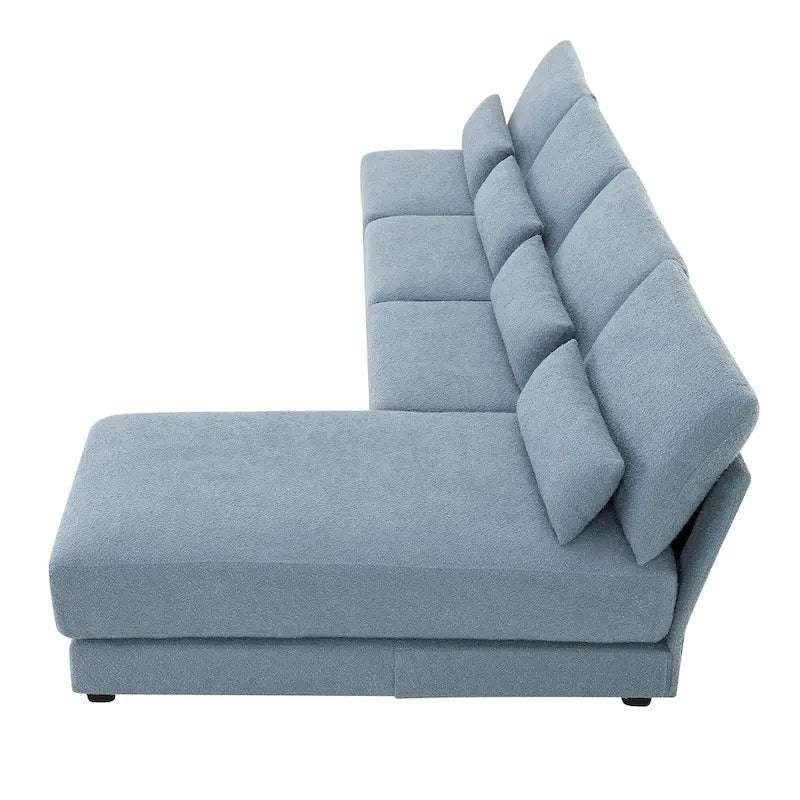 Blue 120  L-Shaped 4-Seat Sectional Sofa