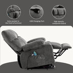 Blue Power Lift Recliner with Heat, Massage & USB Ports