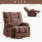 Blue Power Lift Recliner with Heat, Massage & USB Ports
