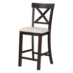 Espresso 6-Piece Counter Height Wooden Dining Table Set with 4 Chairs & Bench