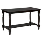 Espresso 6-Piece Counter Height Wooden Dining Table Set with 4 Chairs & Bench