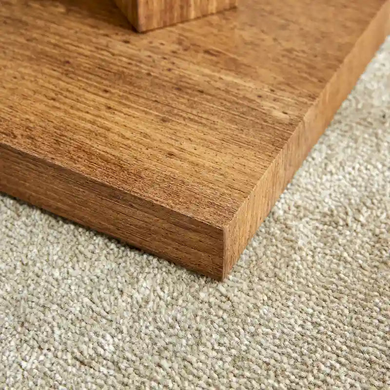 47.2  Modern Rectangular Coffee Table with Tempered Glass Tabletop and MDF Legs