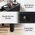 Solid Wood 3 - Drawer End Table Set,Fully Assembled Narrow Side Table