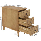 Solid Wood 3 - Drawer End Table Set,Fully Assembled Narrow Side Table