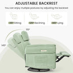 EROMMY Power Swivel Rocker Recliner Chair with Adjustable Headrest and Armrests, USB & Type-C Charging, Nursery Glider Recliner